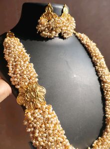 Gold Toned Moti Necklace
