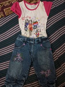 Set Of 2 Tops And Jeans For Kids