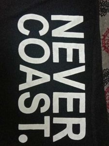 Never Coast Graphic Tee with Sheer Detail