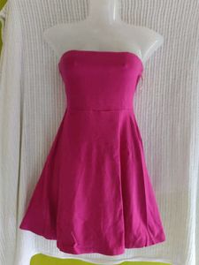 Pink Strapless Fit & Flare Dress