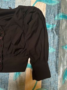 Puff Button Up Top