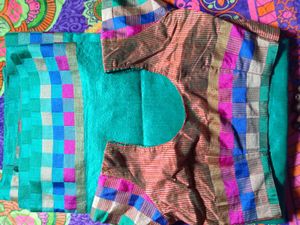 Elegant Teal Saree with Blouse