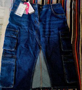 Dressberry Cargo Denim Skirt