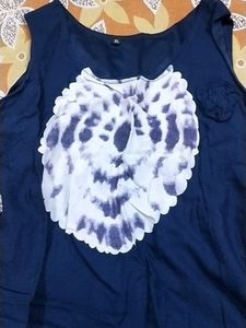 Blue Fairy Wings Printed Midy With A Inbuilt Belt