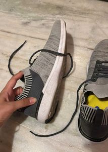 Grey Knit Sneakers For Men