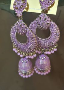 Pink Jhumka Earrings
