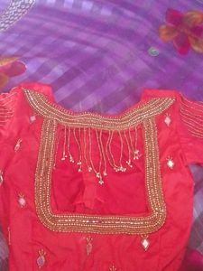 Red Embellished Saree Blouse
