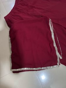 Maroon nayra cut dress with duppata