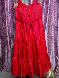 Festive Red &amp; Green Anarkali Dress