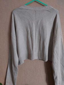 Casual Gray Knit Sweater