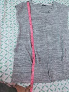 Grey Colour Shine Half Tshirt..,No Sew Fashio