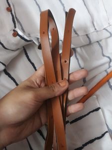 Long Maxi Dress With Button Opening And Leather Be
