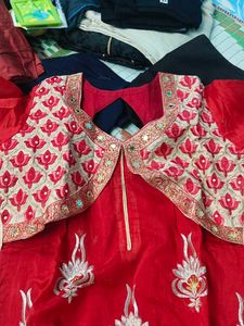 Red Embroidered Kurta Set