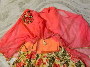 Indowestern Lehnga With Poncho