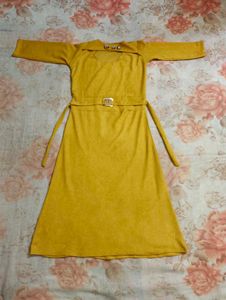 Mustard Yellow Belted Dress 💛⚡