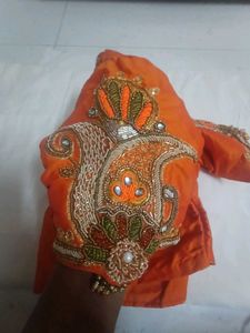 Orange Embroidered Blouse