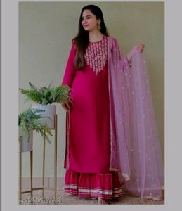 💓💓💓Heavy Pink 💗💗Three Piece Sharara Set