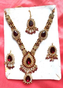 Bridal Wear Red Rhinestone Jewellery Set ❤️✨