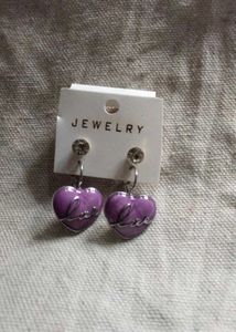 Heart 'Love' Drop Earrings