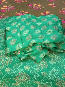 Green Printed Saree