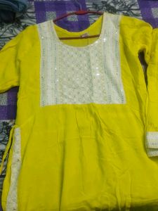 Cotton Kurta Set Yellow
