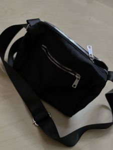 Adidas Black &amp; White Striped Crossbody Bag