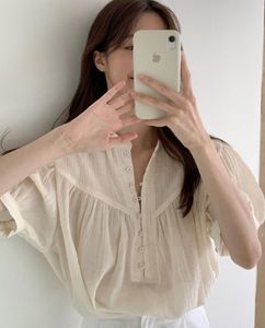 Myntra LaAimee Cream Sheer Mandarin Collar Top