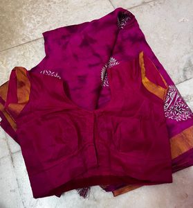 Elegant Pink Tie-Dye Saree with blouse