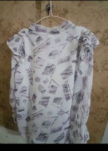 Floral Ruffle Tie Neck Top