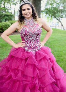 Stunning Pink Embellished Prom Dress