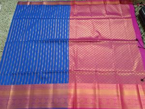 Elegant Blue & Pink Saree