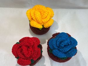 Crochet Flowers With Pot Only On 599/-