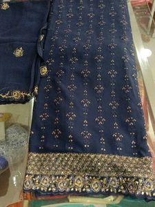 Navy Blue Embroidered Salwar Kameez