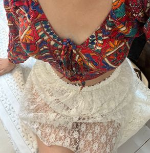 Sheer Floral Midi in Classic White