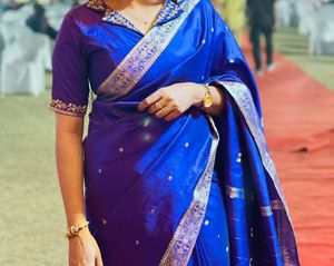 Dark Purple Banarasi Silk Saree