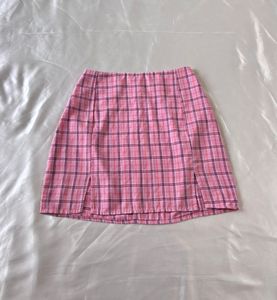 Pink Check Pinterest Mini Skirt