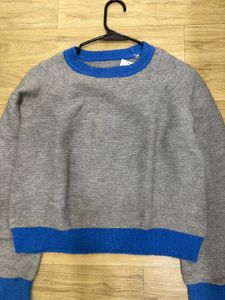 Stylish Grey Knit Sweater Top - M/L