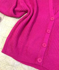 Pink Oversized Cardigan For Bust 38-44