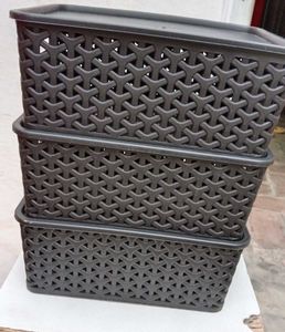 Plastic Medium Size Baskets With Lid
