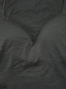Black Ribbed Padded Top