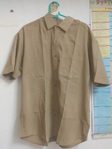 Tan Short Sleeve Button-Down