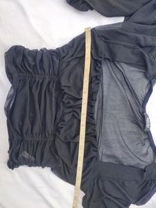 Miss Lola Black Sheer Top