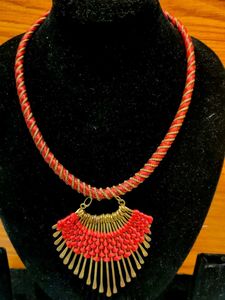 Red & Gold Statement Necklace