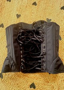 Black Lace-up  Rivet Corset Size S