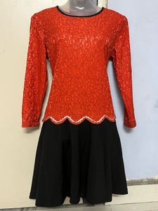 Pintrest Orange &amp; Black Lace Dress