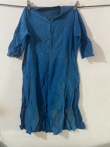 Blue Kurti with patiyala salwar