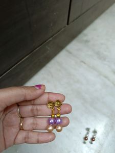 Set Of 5 New Artificial Pearl Earrings