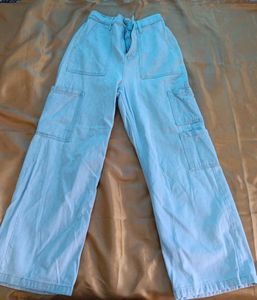 Light Wash Cargo Pants for women