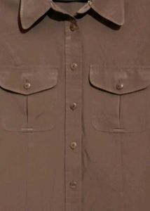 Brown Sleeveless Button-Down Top