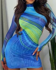 Blue Print backless Bodycon Dress